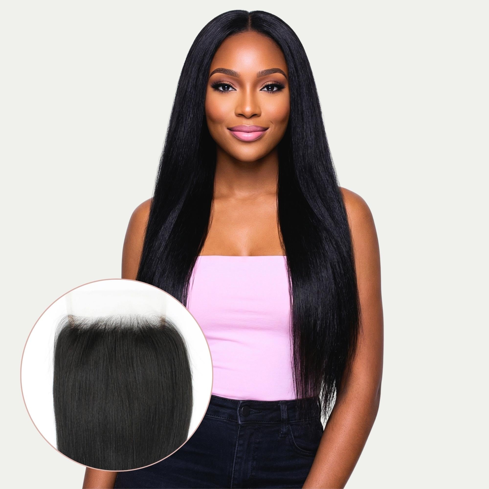 Yaki Straight 5x5 HD Lace Human Hair Closure - Private Label