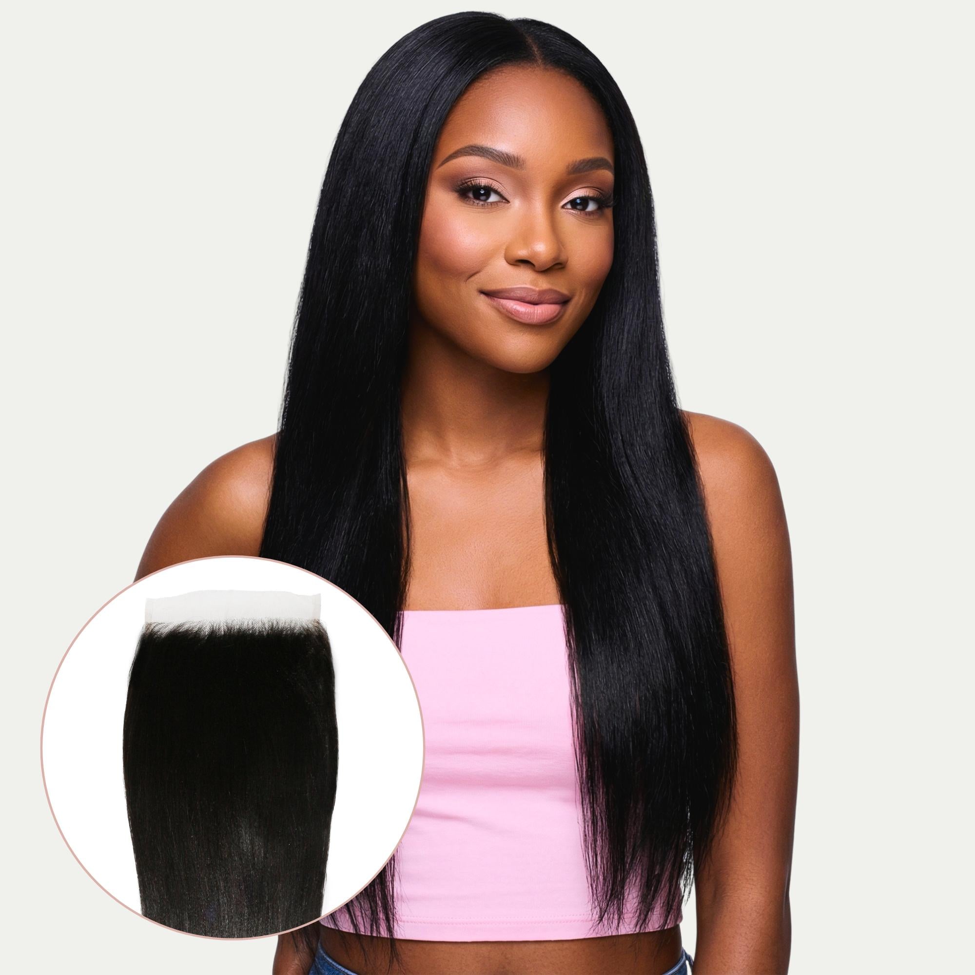 Yaki Straight 6x6 HD Lace Human Hair Closure - Private Label