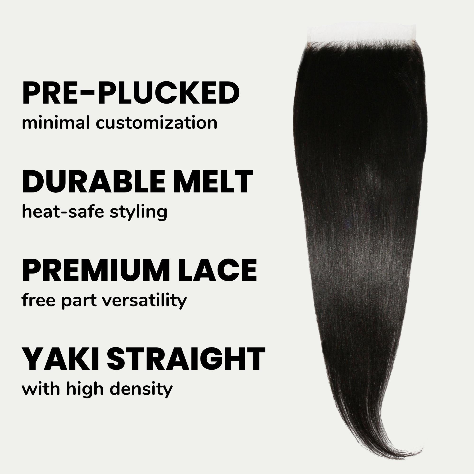 Yaki Straight 6x6 HD Closure | 100% Human Hair – Private Label