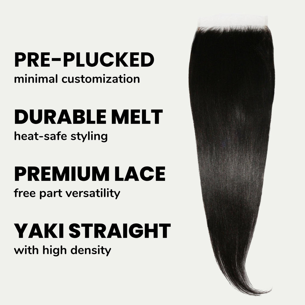 Yaki Straight 6x6 HD Lace Human Hair Closure - Private Label