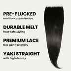 Yaki Straight 6x6 HD Lace Human Hair Closure - Private Label