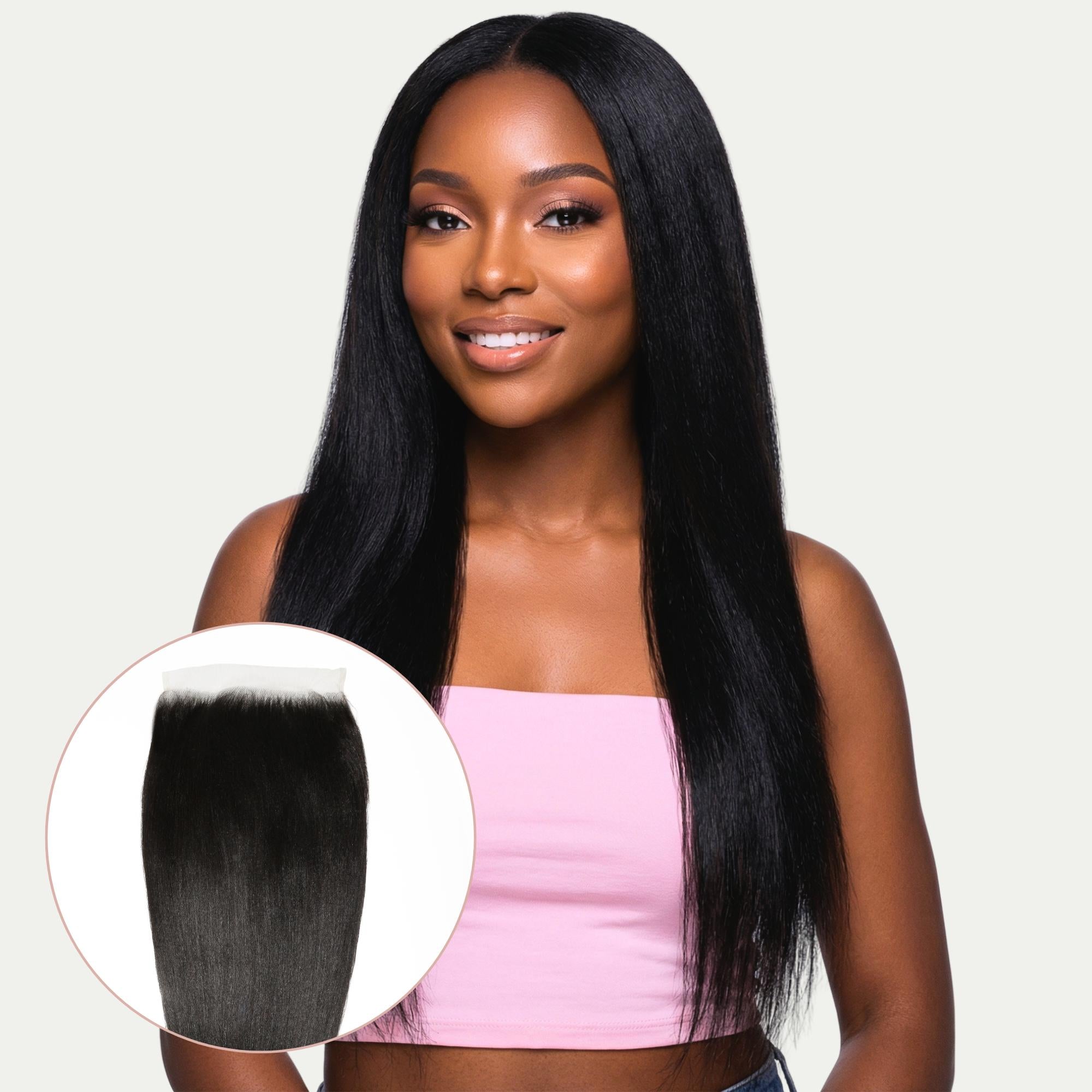 Yaki Straight 7x7 HD Lace Human Hair Closure - Private Label
