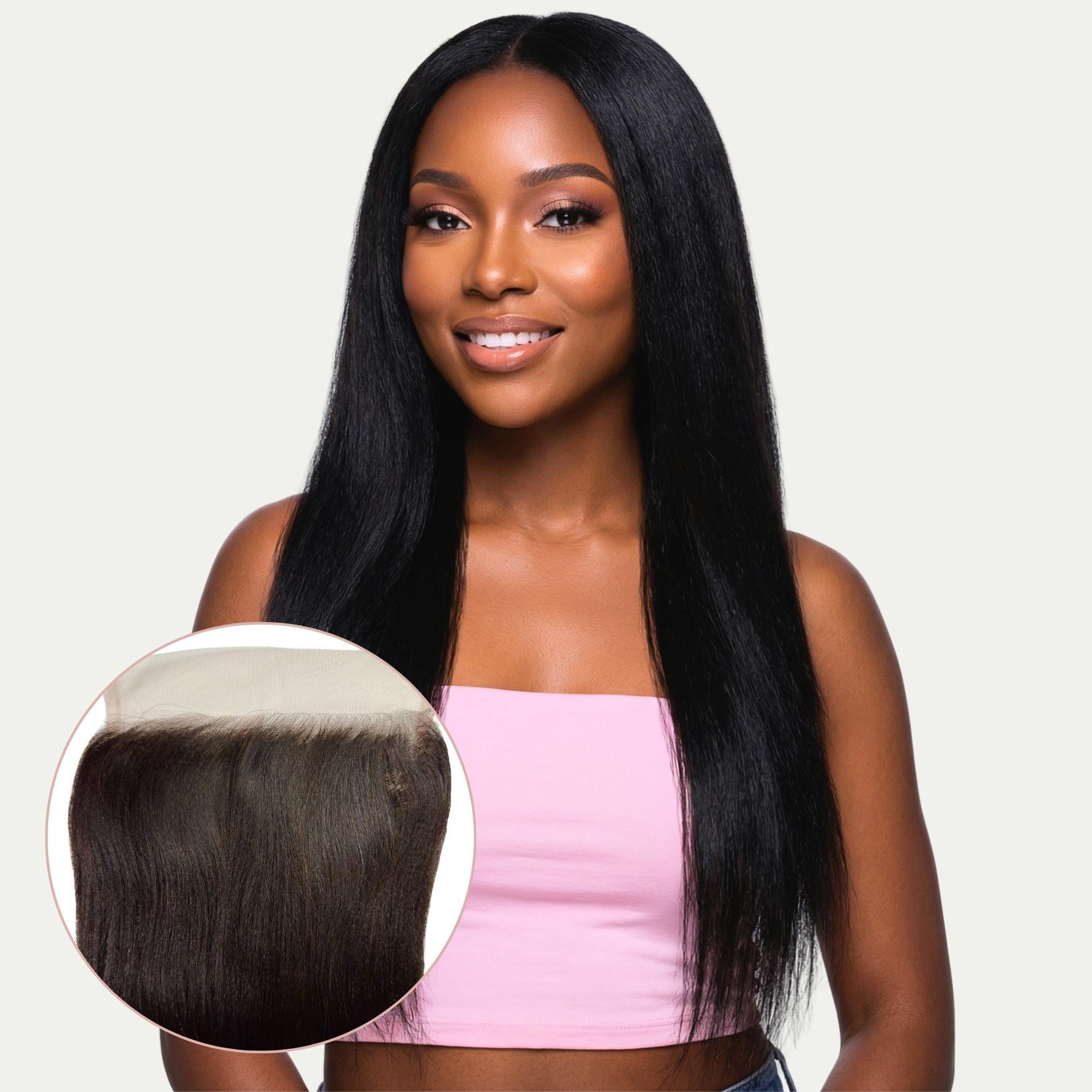 Yaki Straight 7x7 HD Lace Human Hair Closure - Private Label