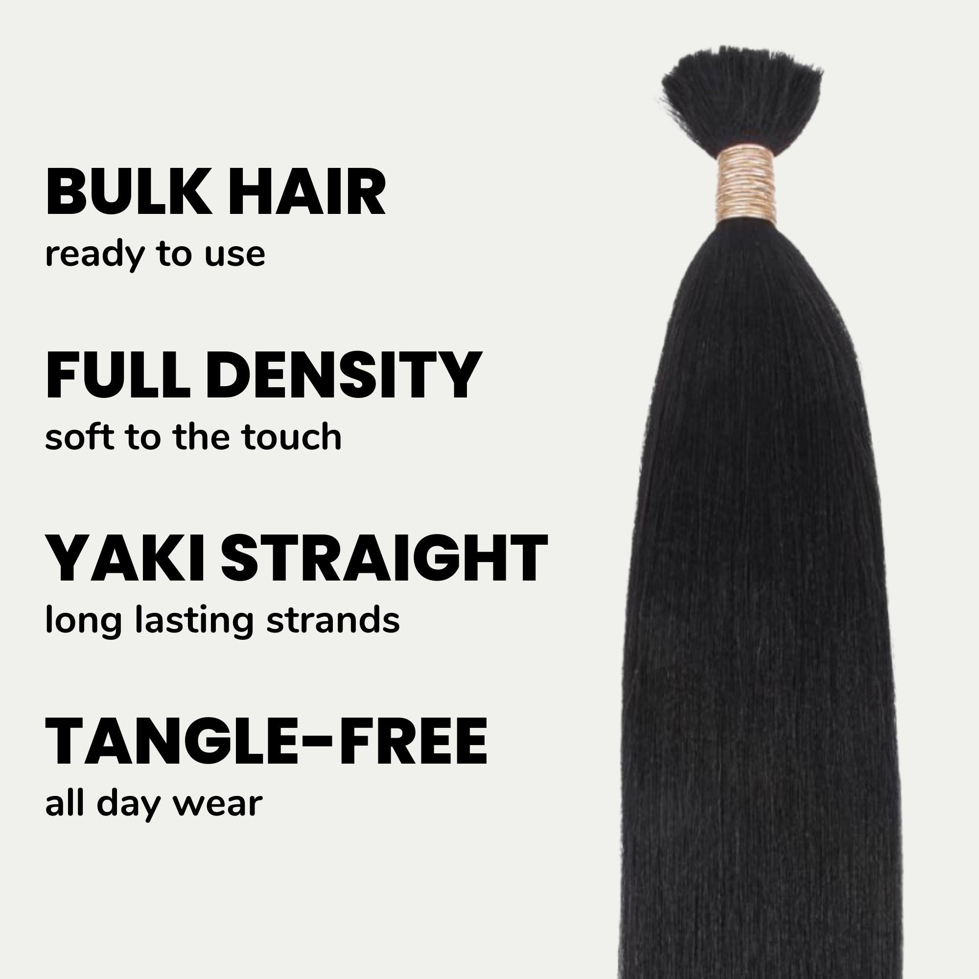 Yaki Straight Bulk 100% Human Braiding Hair - Private Label