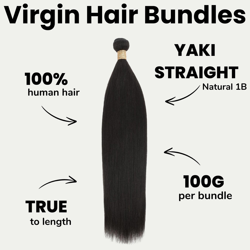 Yaki Straight 100% Human Hair Bundles - Private Label