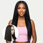 Yaki Straight Human Hair Half Wig - Private Label