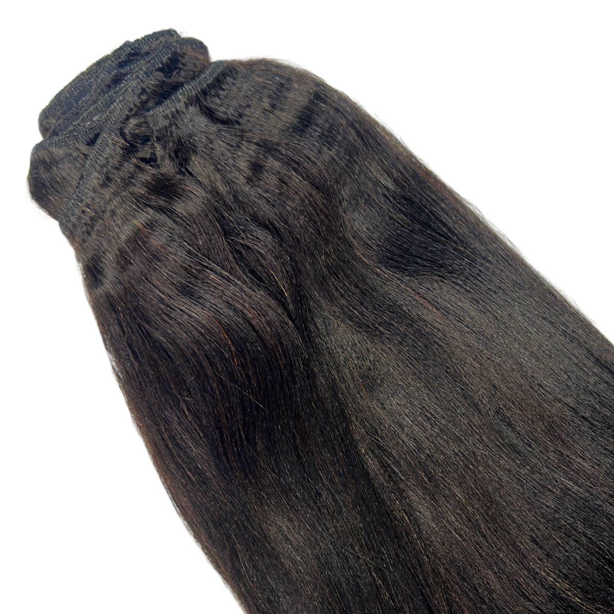 Yaki Straight Clip - In 100% Human Hair Extensions - Private Label