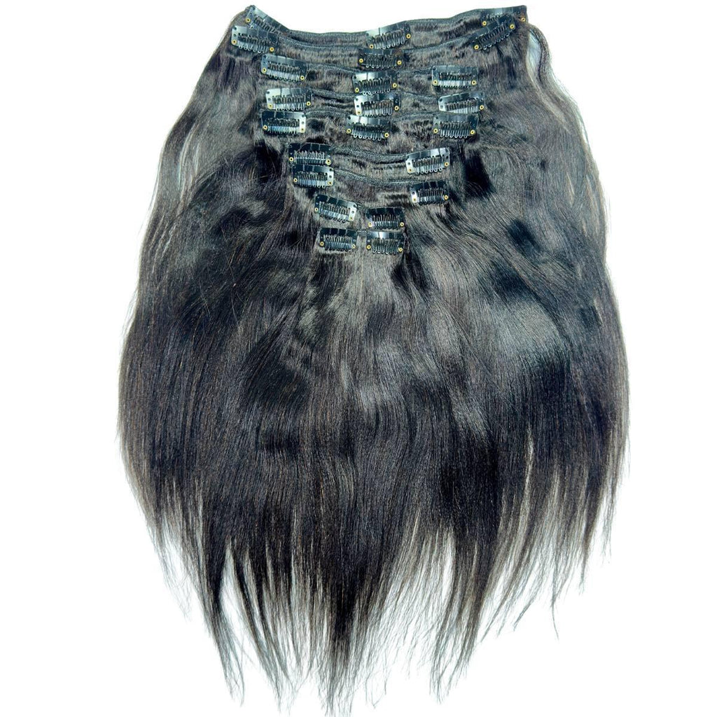 Yaki Straight Clip - In 100% Human Hair Extensions - Private Label