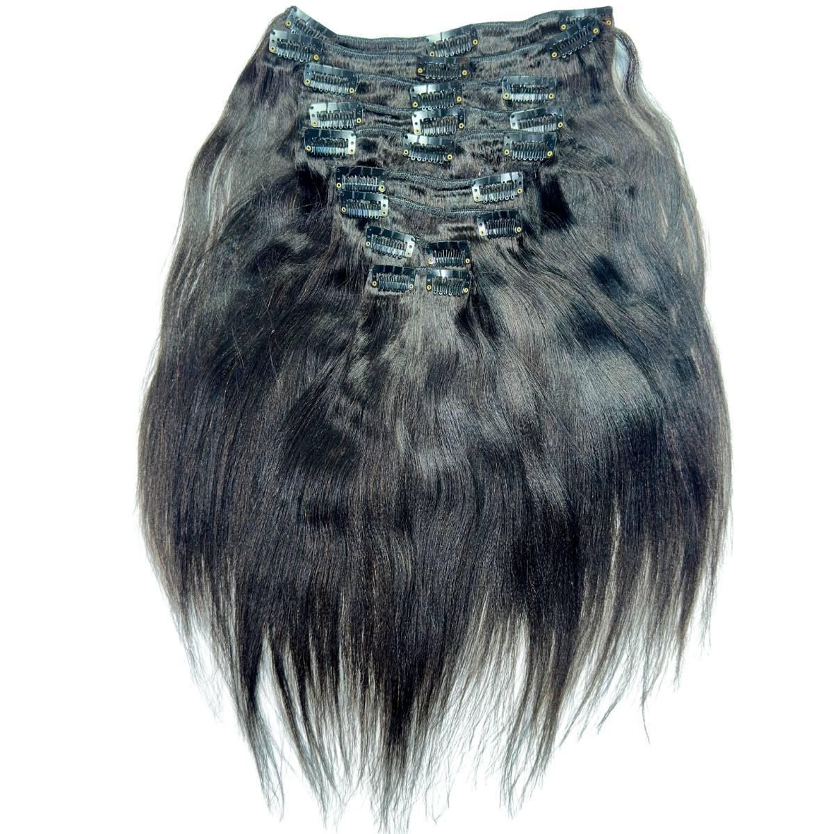 Yaki Straight Clip - In 100% Human Hair Extensions - Private Label