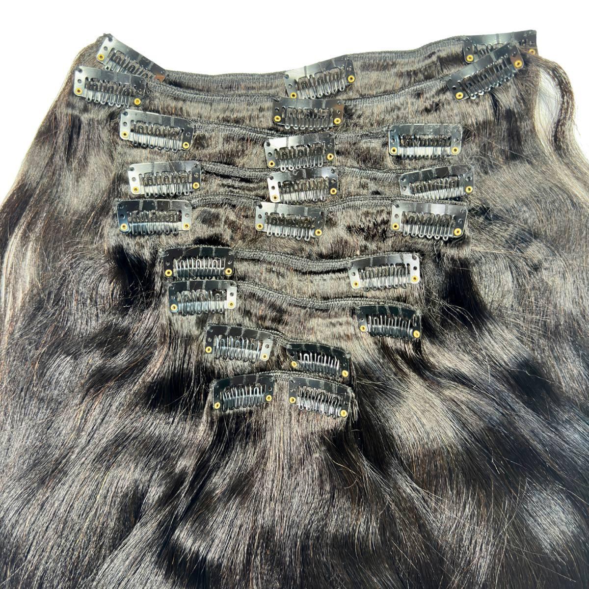 Yaki Straight Clip - In 100% Human Hair Extensions - Private Label