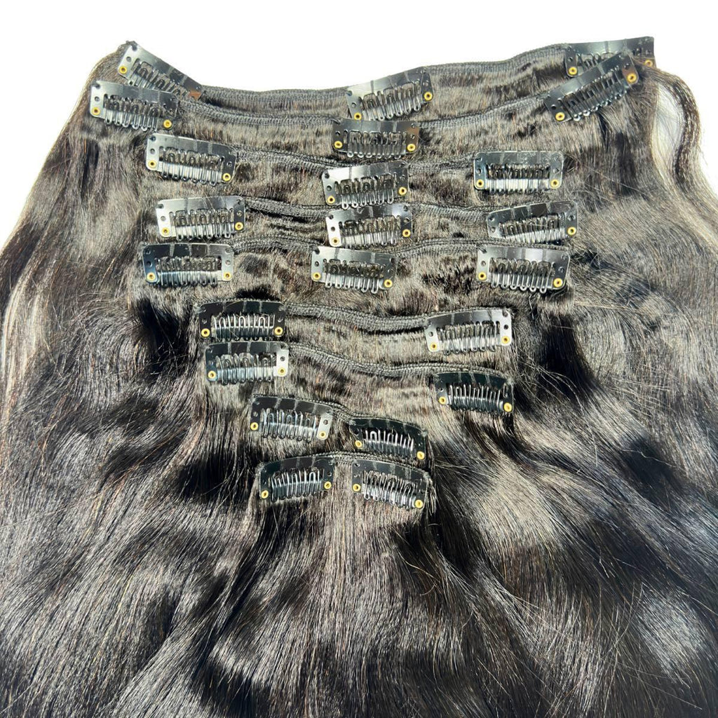 Yaki Straight Clip - In 100% Human Hair Extensions - Private Label