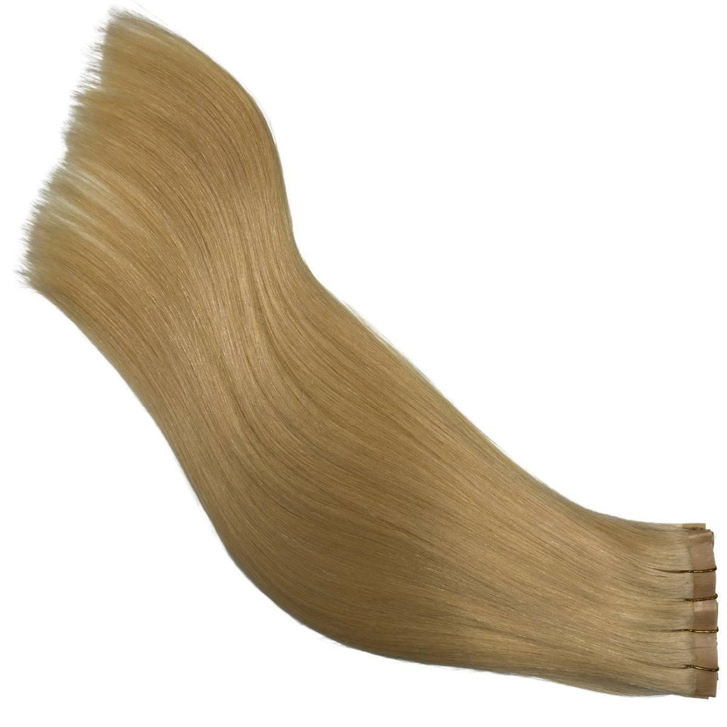 Raw Blonde Straight Seamless Clip - In 100% Human Hair Extensions - Private Label
