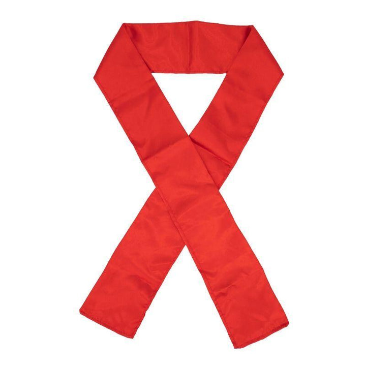 red silk edge scarf
