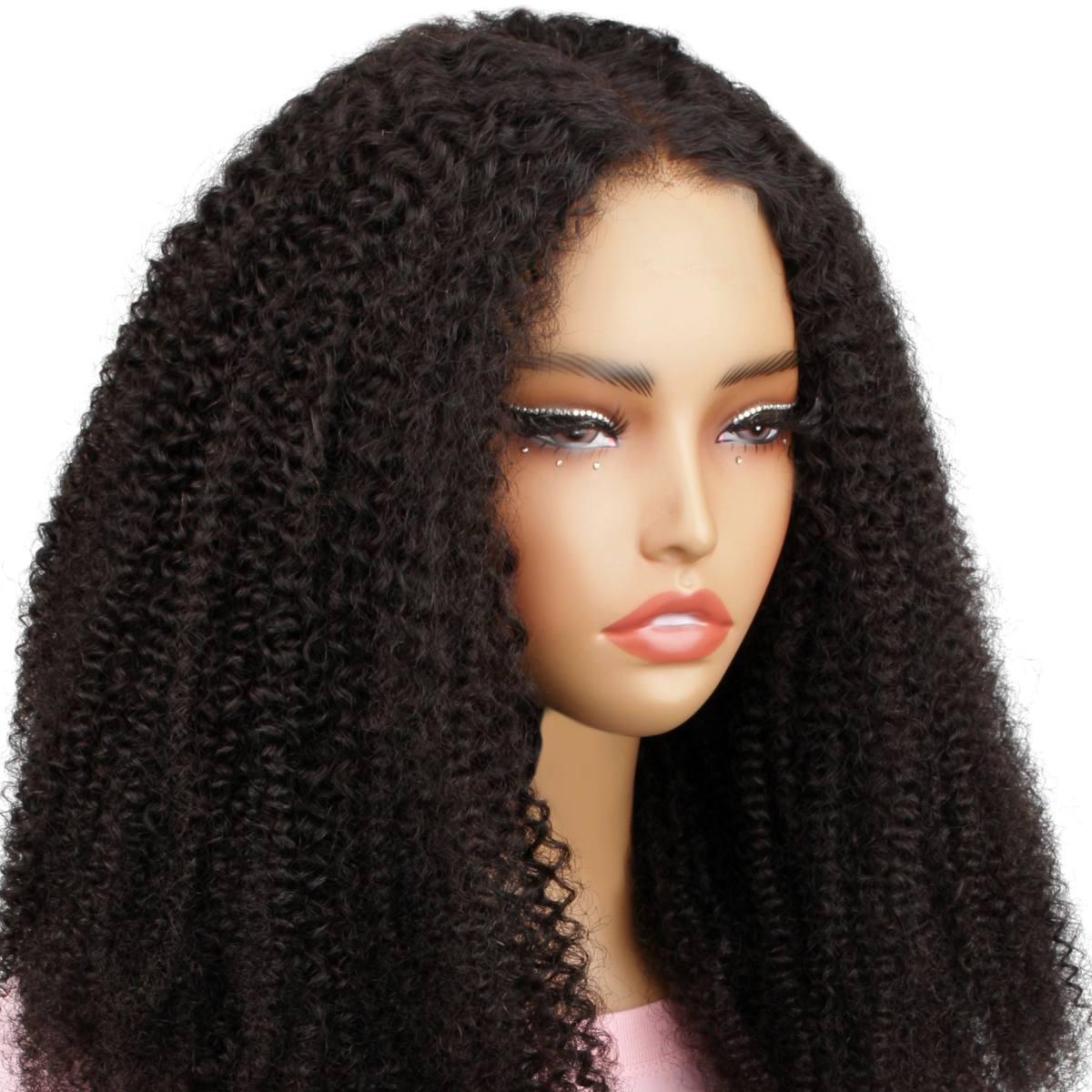 Afro Kinky Curly 2x6 HD Lace Closure 100% Human Hair Glueless Wig - Private Label