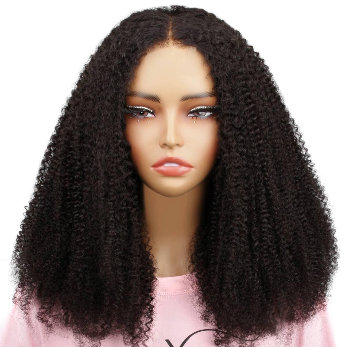 Afro Kinky Curly 2x6 HD Lace Closure 100% Human Hair Glueless Wig - Private Label