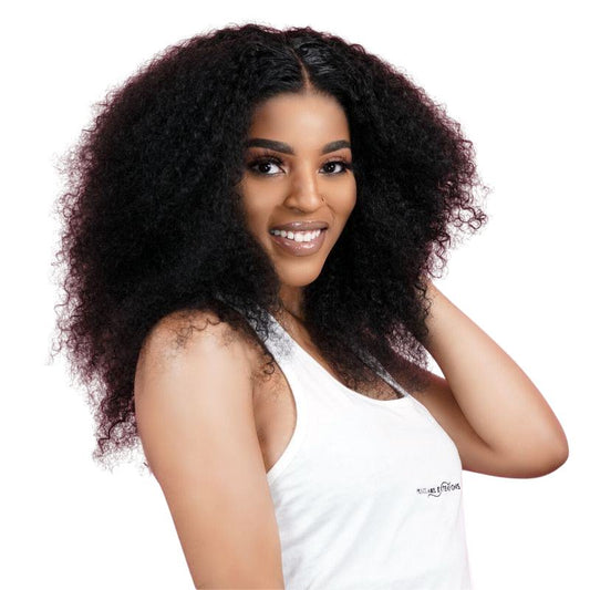 Virgin Hair Afro Kinky Bundles with 2x6 Transparent Closure