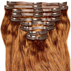 Auburn Seamless Clip - In 100% Human Hair Extensions - Private Label