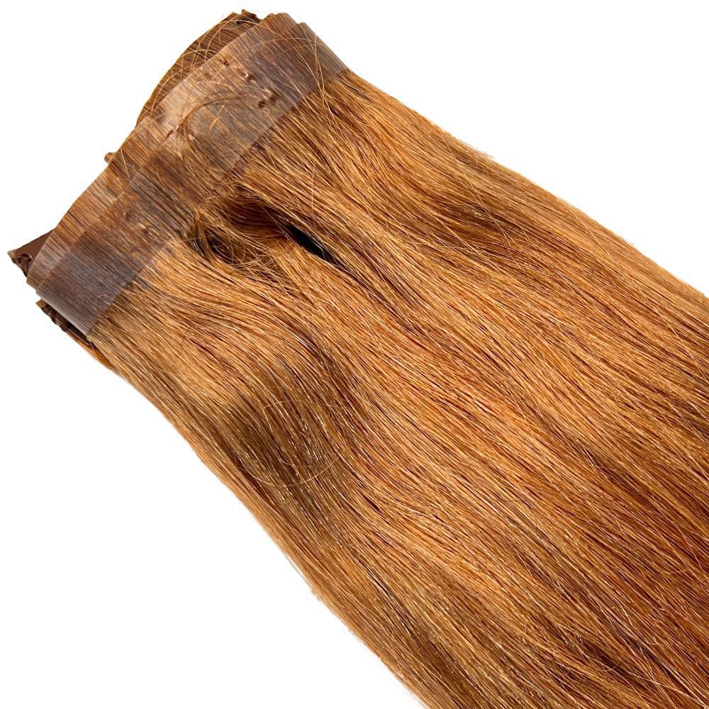 Auburn Seamless Clip - In 100% Human Hair Extensions - Private Label