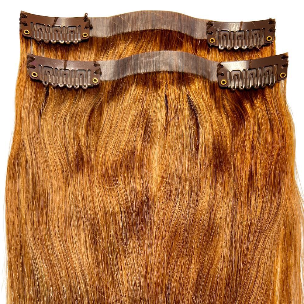 Auburn Seamless Clip - In 100% Human Hair Extensions - Private Label