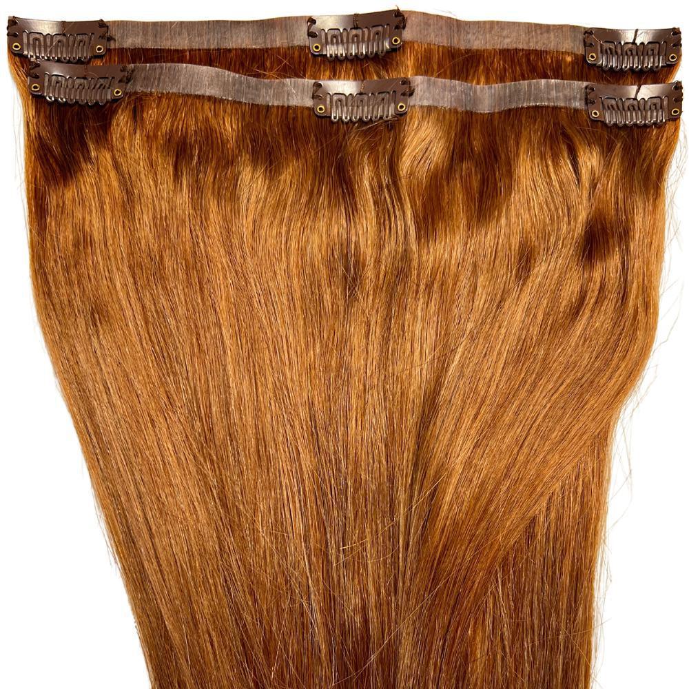 Auburn Seamless Clip - In 100% Human Hair Extensions - Private Label