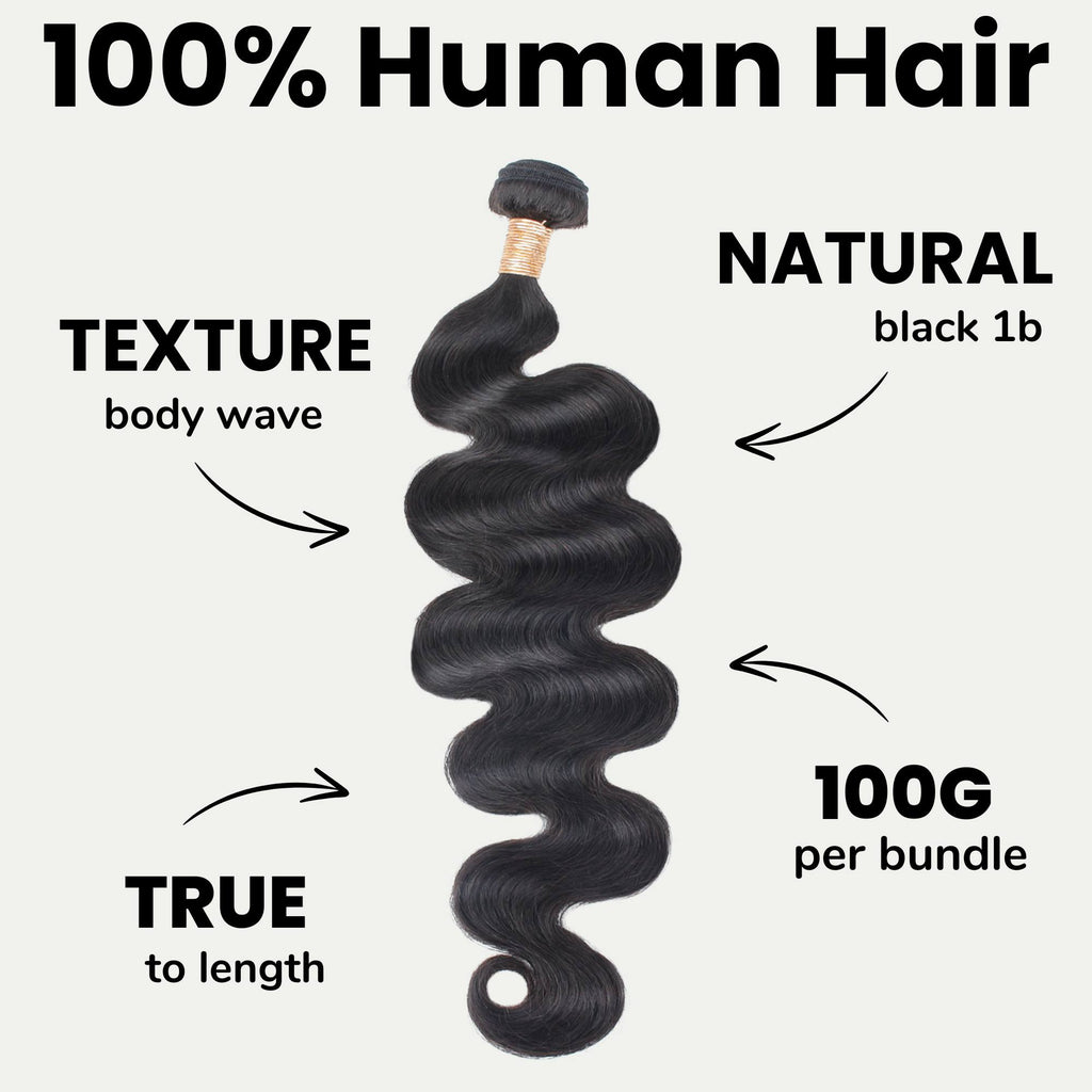 Brazilian Body Wave 100% Human Hair Bundles - Private Label