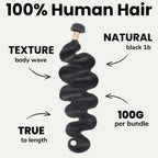 Brazilian Body Wave 100% Human Hair Bundles - Private Label