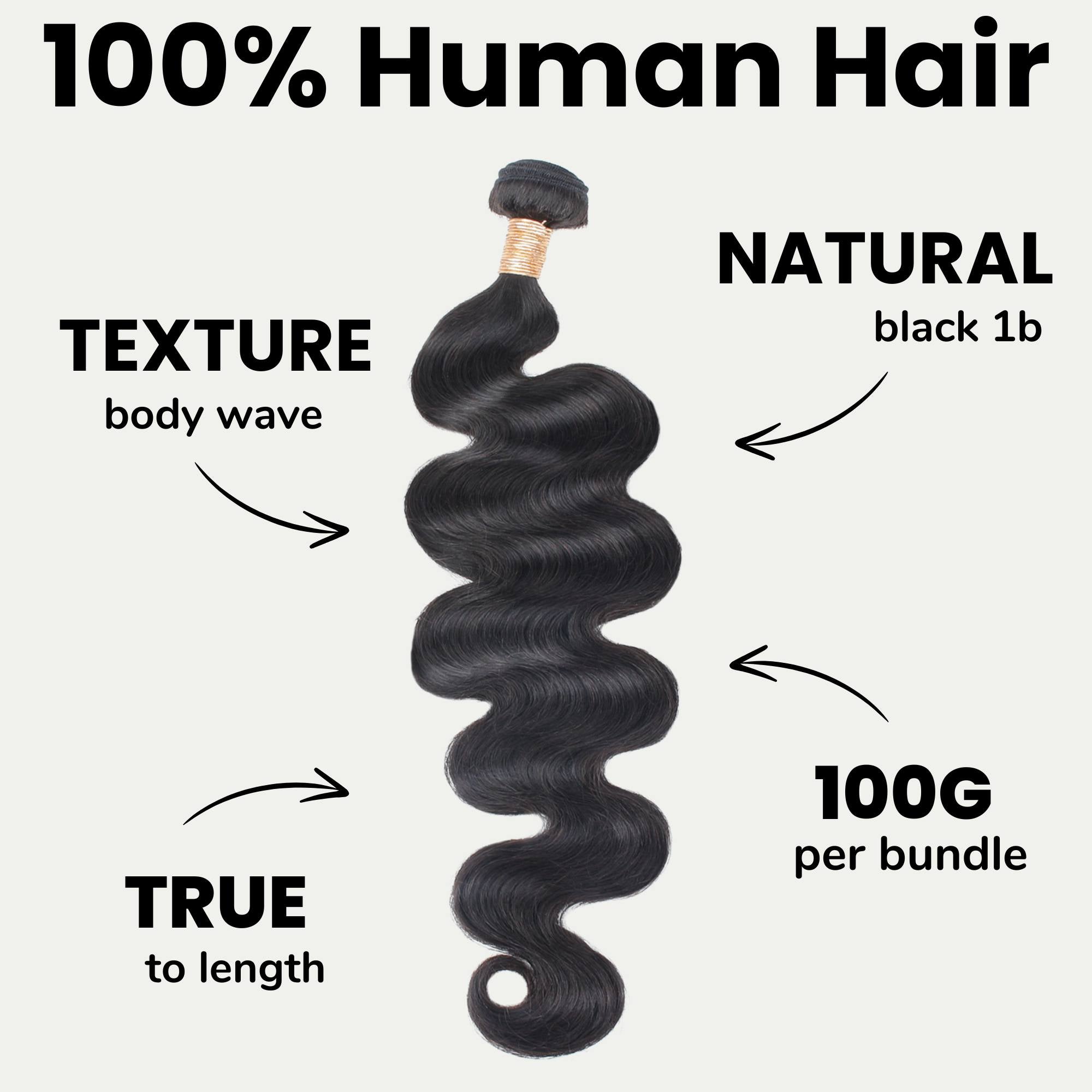 Brazilian Body Wave 100% Human Hair Bundles - Private Label