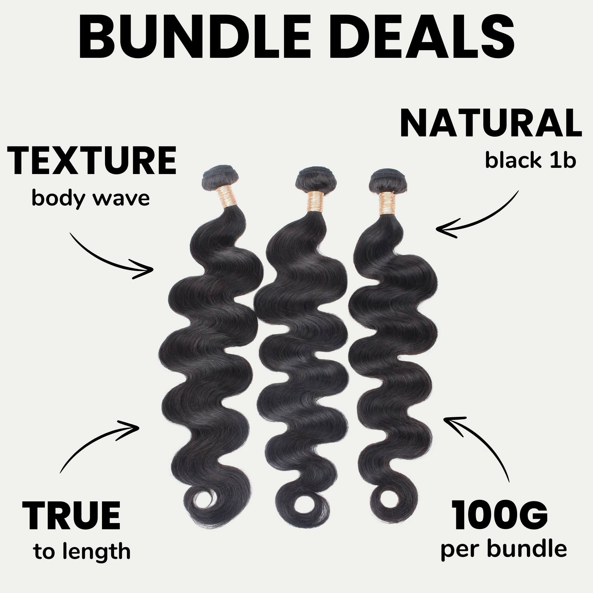 Brazilian Body Wave 100% Human Hair Bundle Deals - Private Label