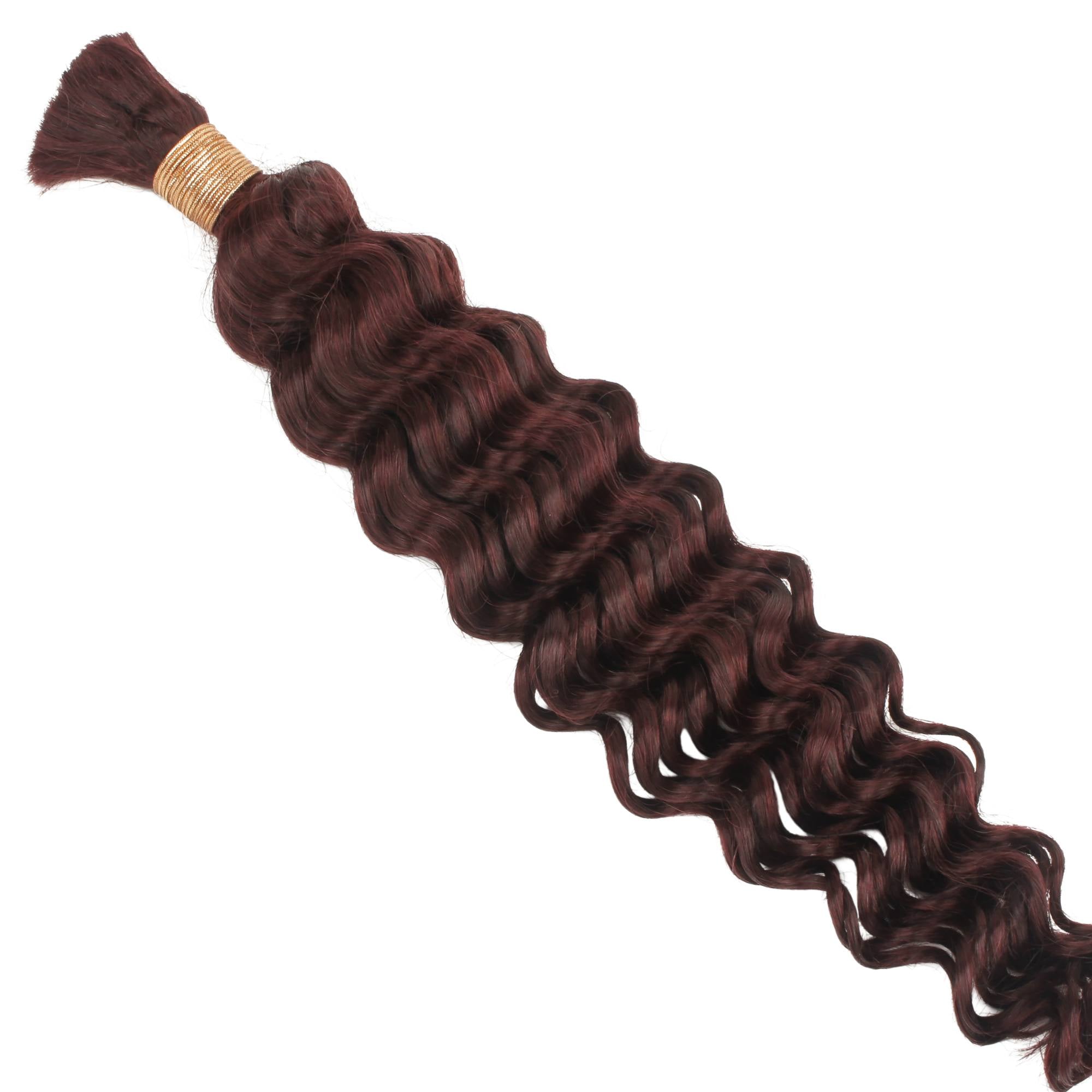 Burgundy Deep Wave Color 99J Bulk 100% Human Braiding Hair - Private Label