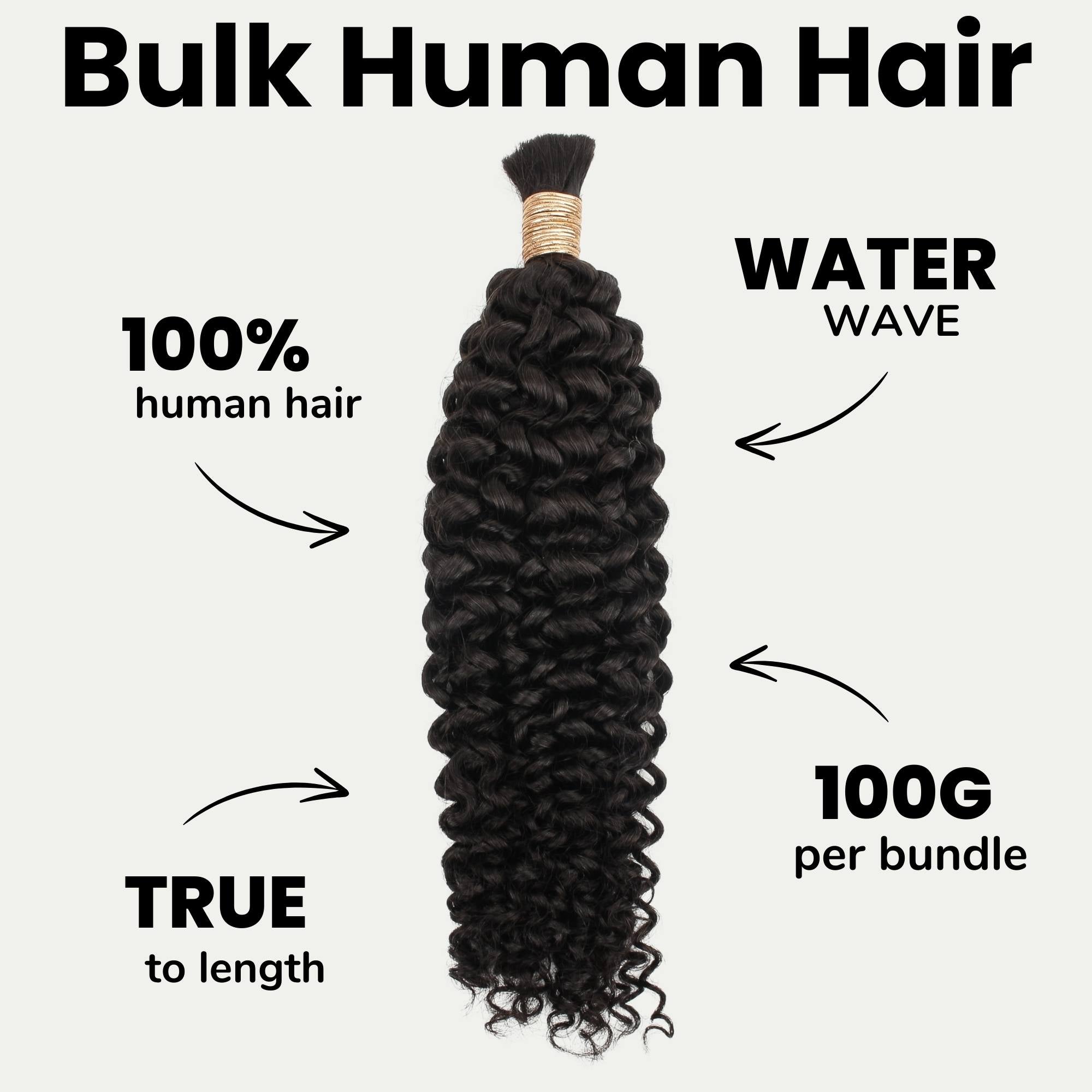 Water Wave Bulk 100% Human Braiding Hair - Private Label