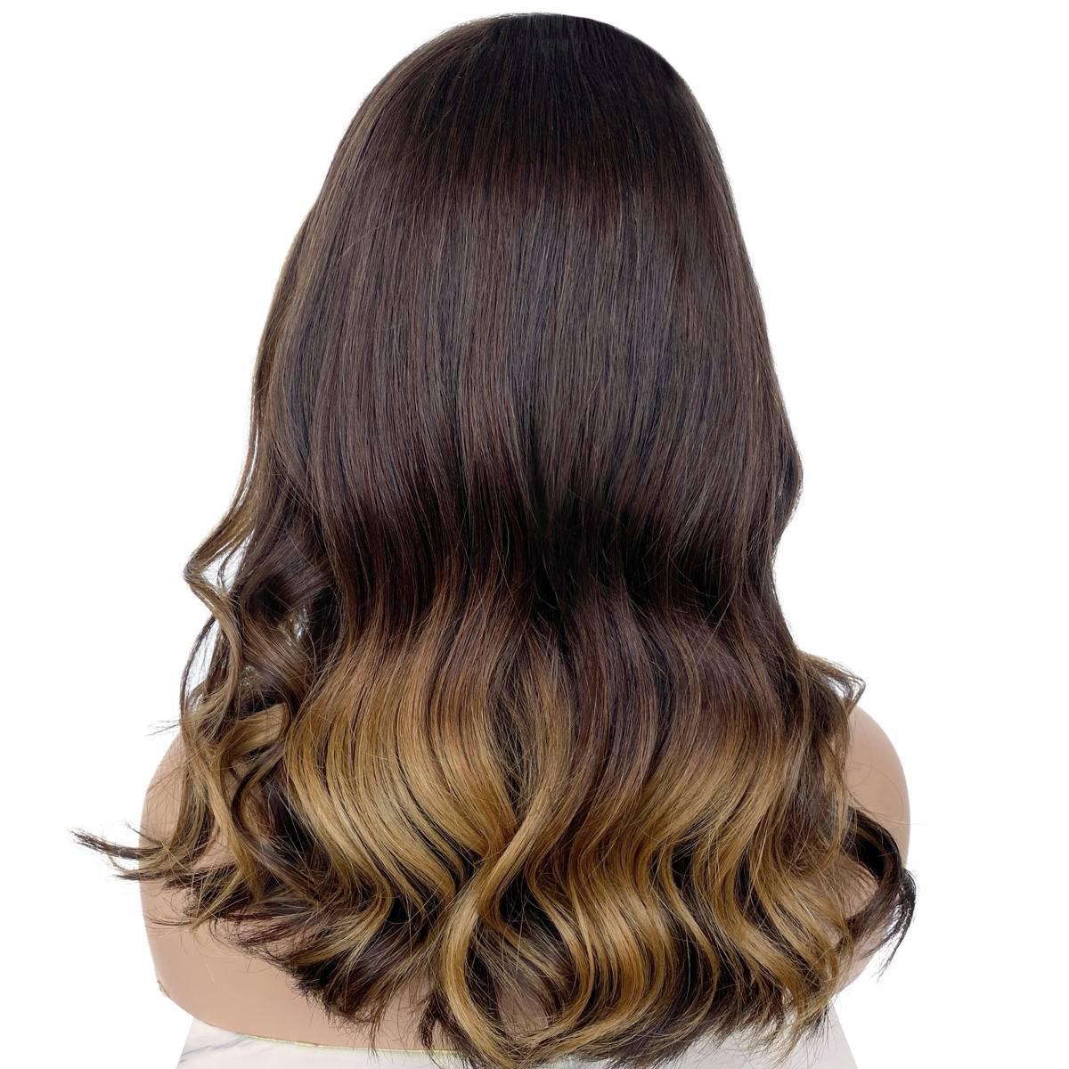 Brown Balayage Wavy 5x5 HD Lace Closure 100% Human Hair Bob Wig - Private Label