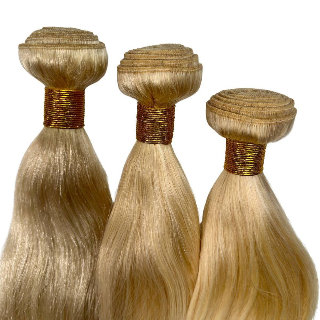 Straight Blonde 100% Human Hair Bundle Deals - Private Label