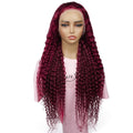 Burgundy Curly 13x4 Transparent Lace Front Wig - Private Label