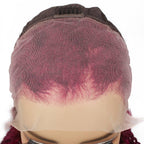 Burgundy Curly 13x4 Transparent Lace Front Wig - Private Label
