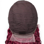Burgundy Curly 13x4 Transparent Lace Front Wig - Private Label