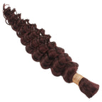 Burgundy Deep Wave Color 99J Bulk 100% Human Braiding Hair - Private Label