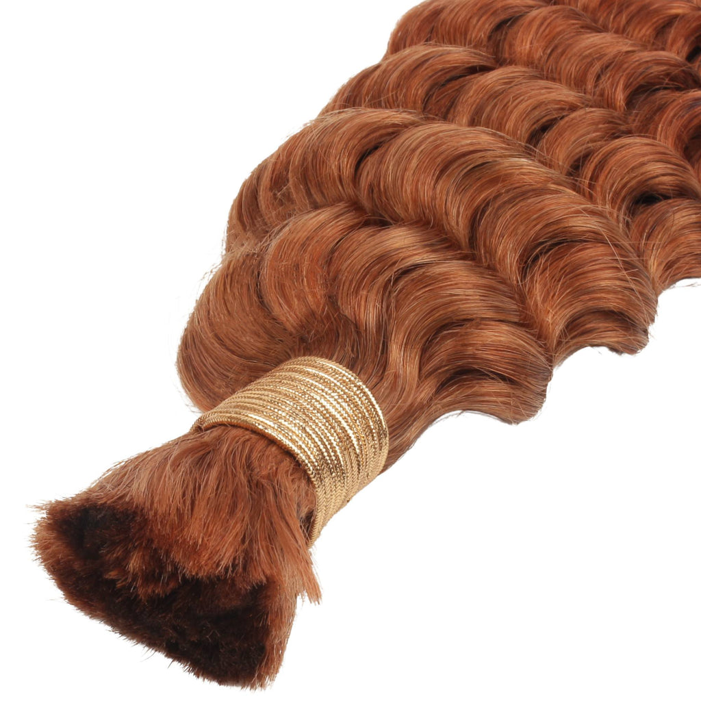 Copper Deep Wave Color 350 Bulk 100% Human Braiding Hair - Private Label
