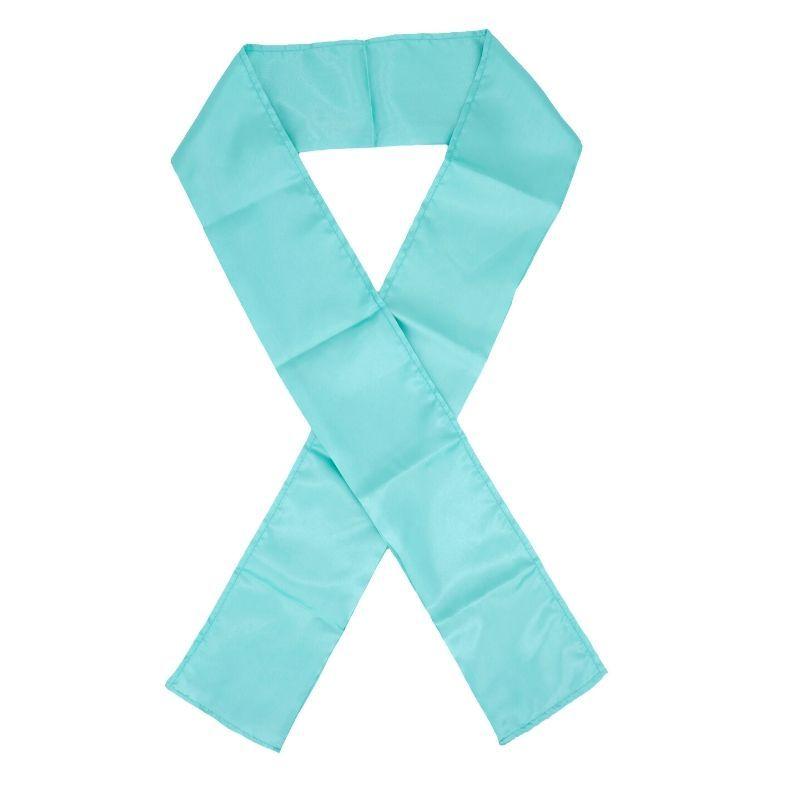teal silk edge scarf