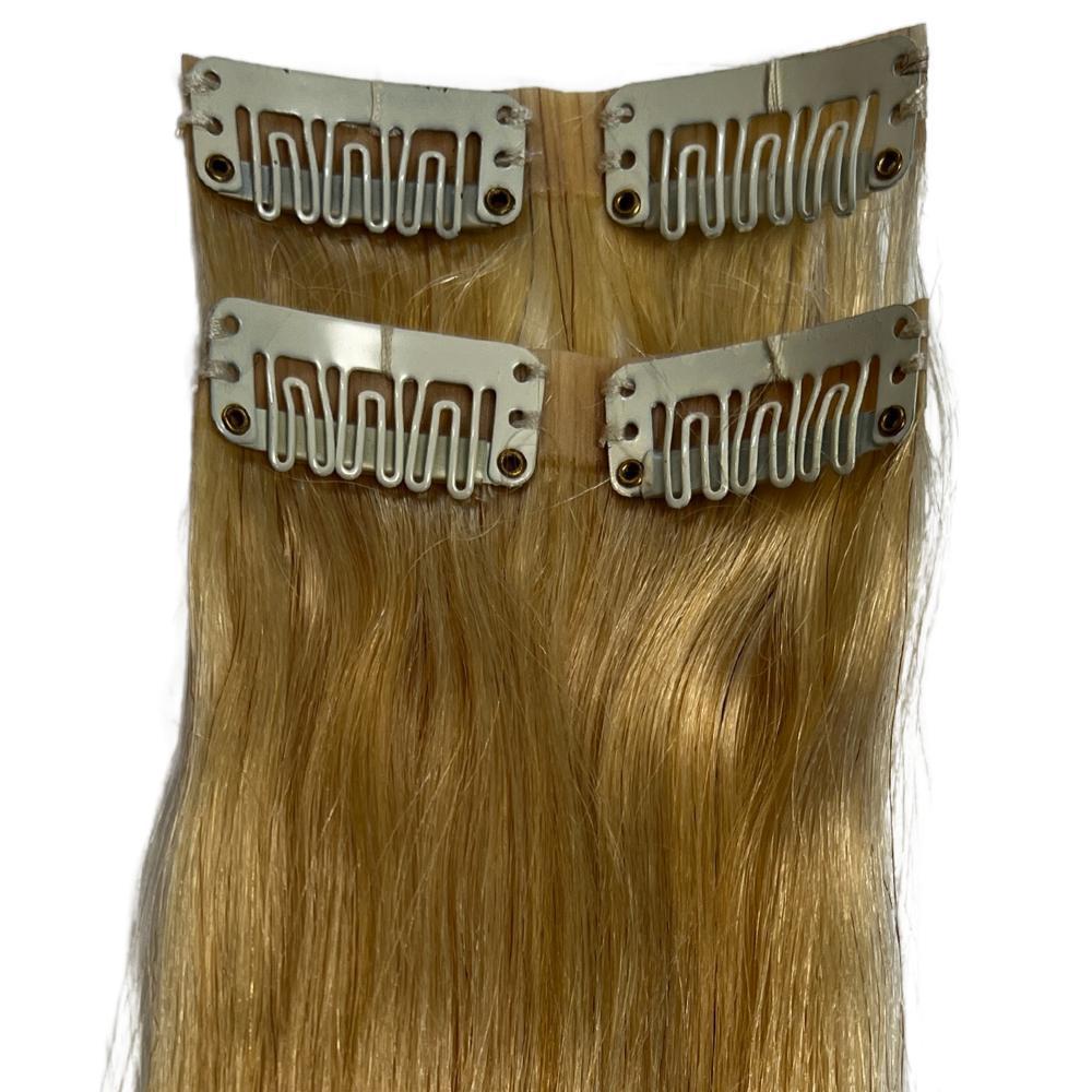 blonde seamless clip ins extreme close up inside view