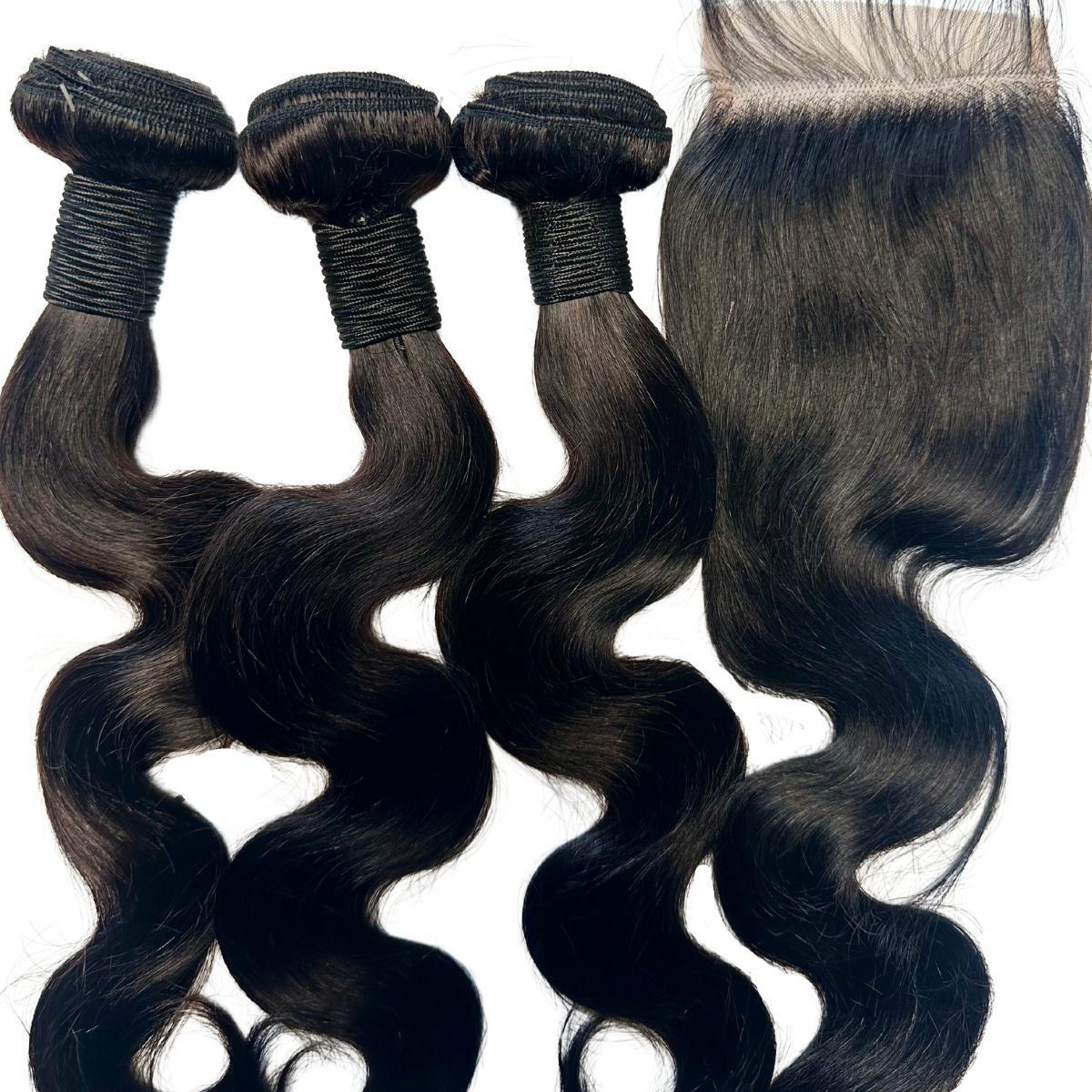 warhouse sale body wave bundle deal with closure