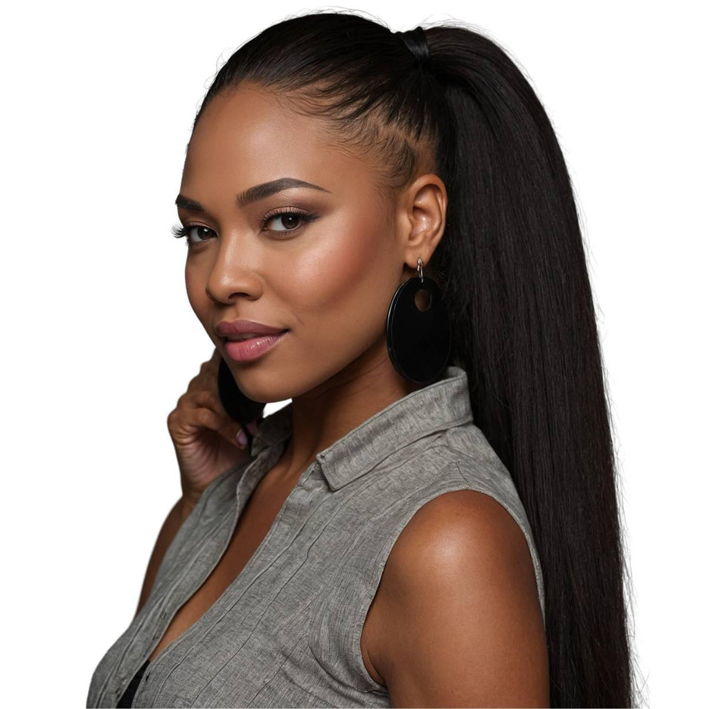 Yaki Straight 100% Human Hair Ponytail Extension - Private Label