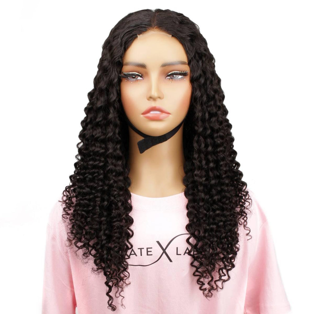 Deep Curly 2x6 HD Lace Closure 100% Human Hair Glueless Wig - Private Label