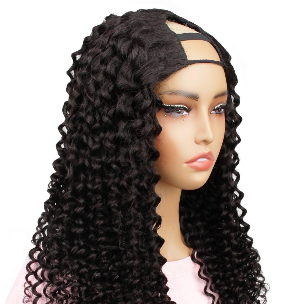 Deep Curly U Part 100% Human Hair Wig - Private Label
