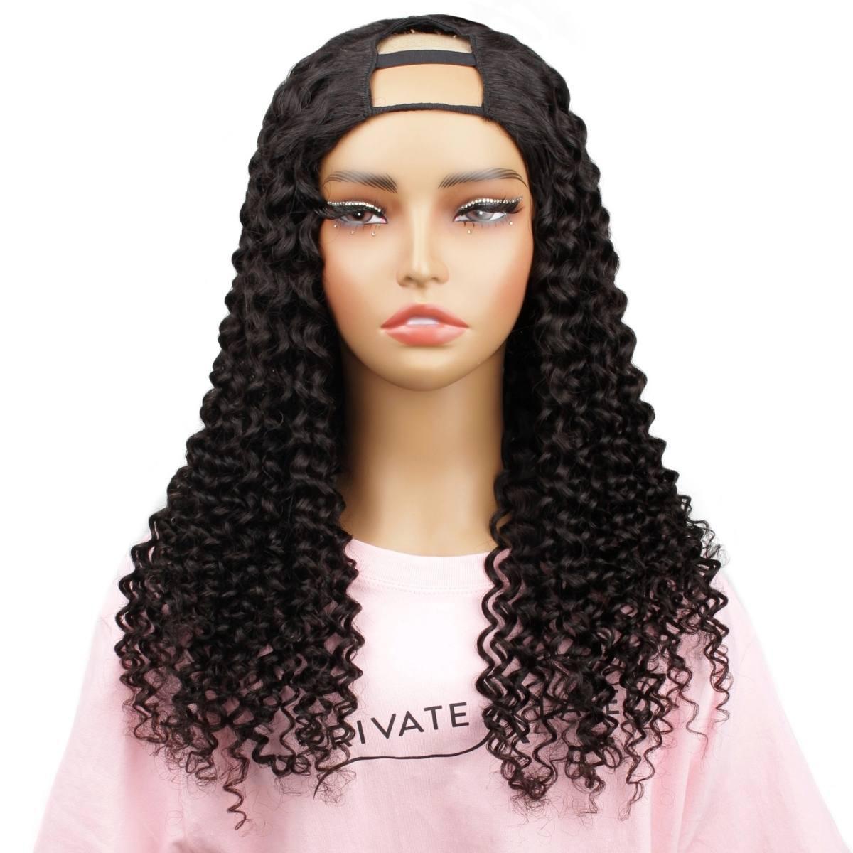 Deep Curly U Part 100% Human Hair Wig - Private Label