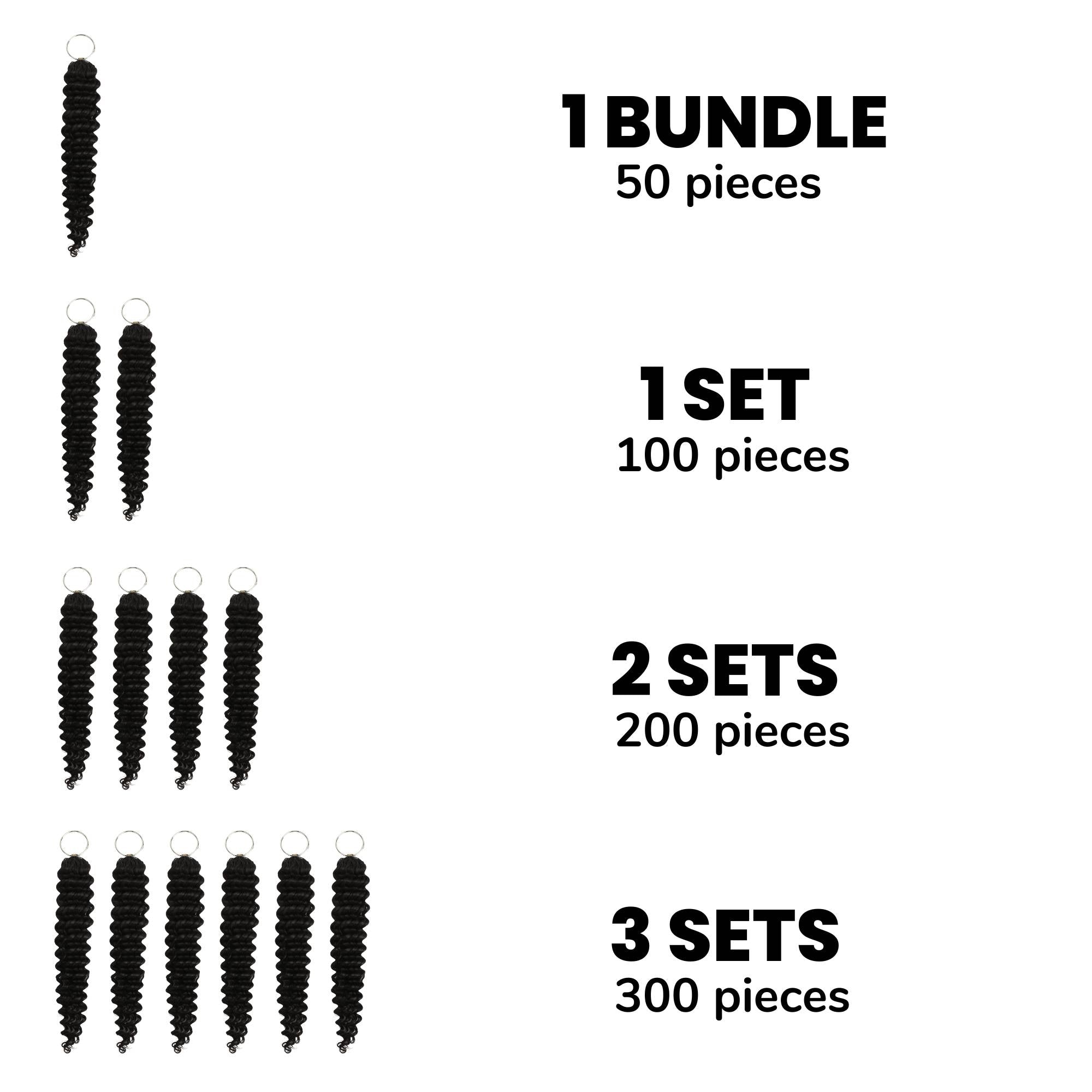 20" Deep Wave Feather Crochet Human Hair - Private Label