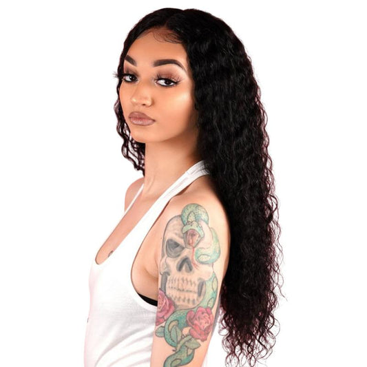 Virgin Hair Deep Wave Bundles with 4x4 Transparent Closure