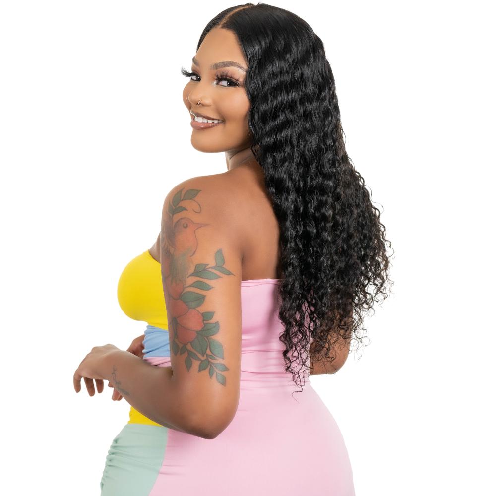 deep wave transparent closure wig