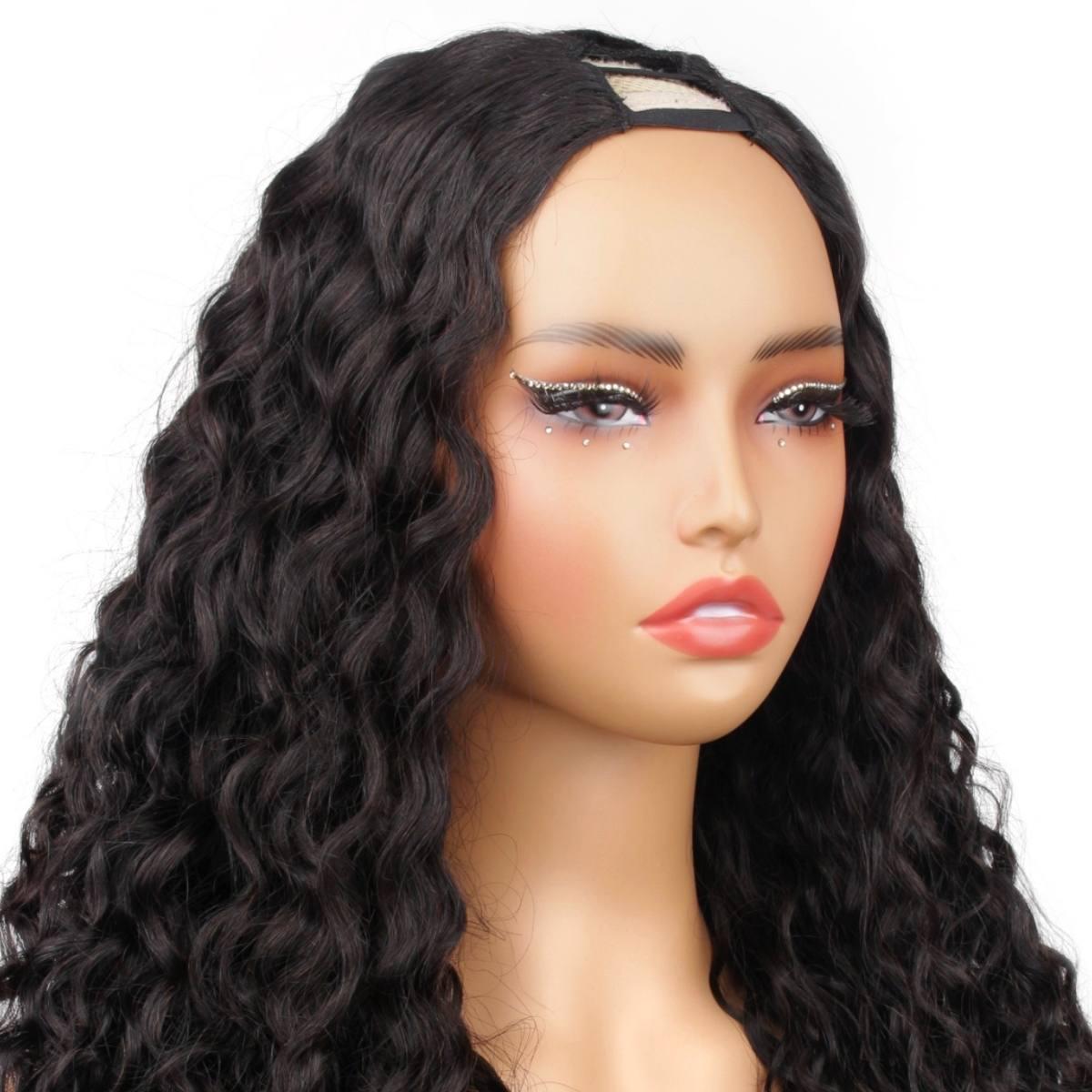 Messy Curl V Part 100% Human Hair Wig - Private Label