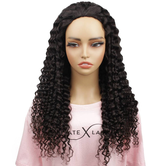 Kinky Curly Human Hair Half Wig