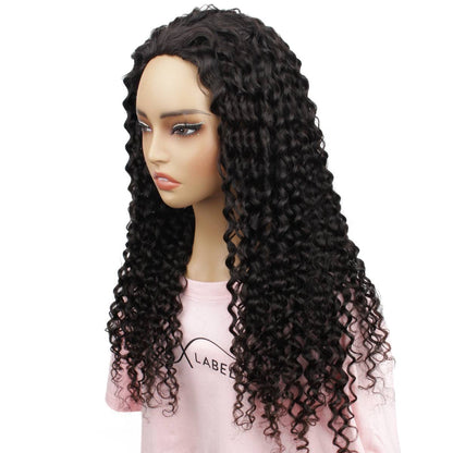 Kinky Curly Human Hair Half Wig